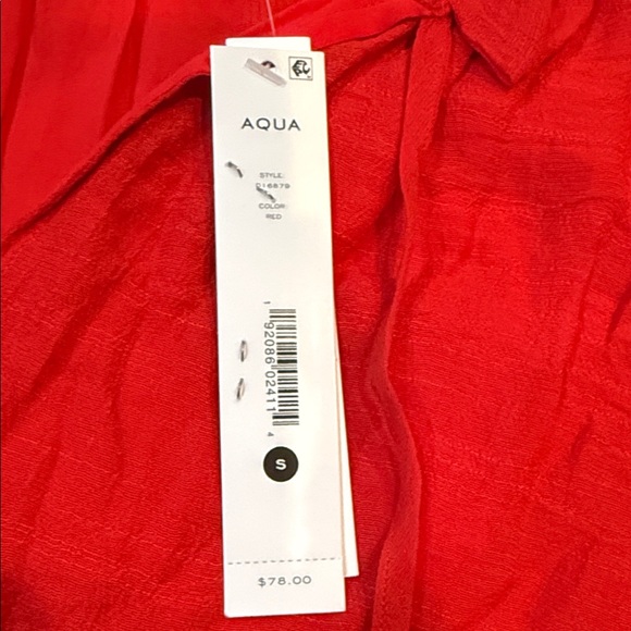 NWT Aqua Red Front Buttoned Dress - Picture 3 of 4